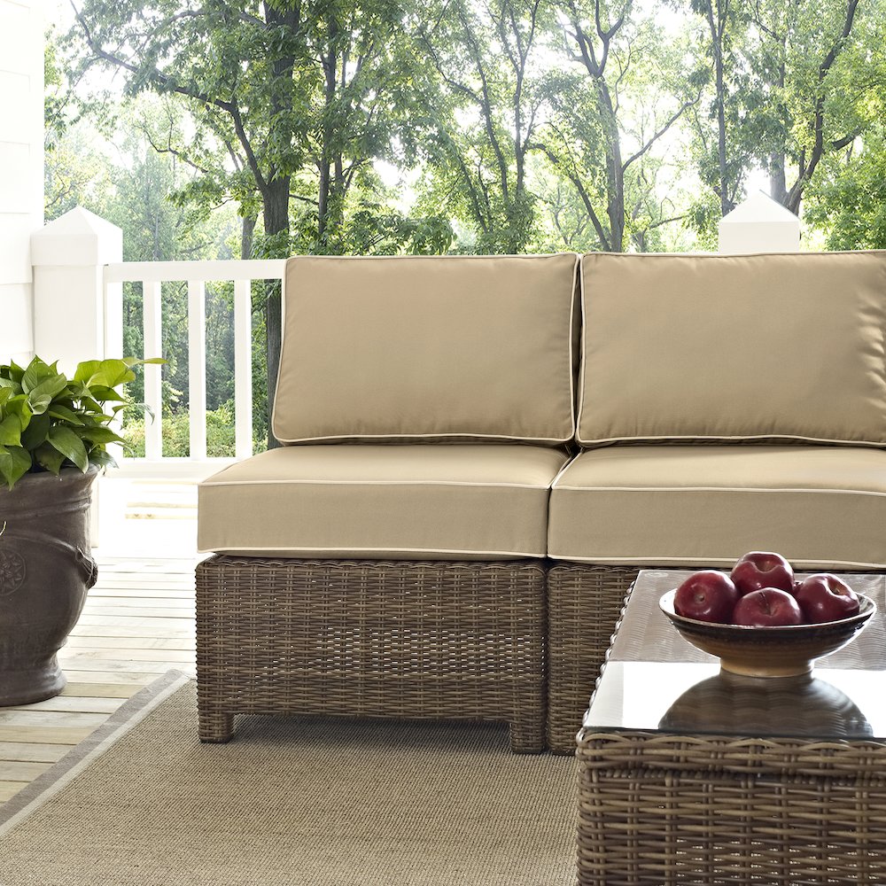 5Pc Outdoor Furniture Set, Right&Left Loveseat, Corner&Arm Chair, Coffee Table. Picture 18