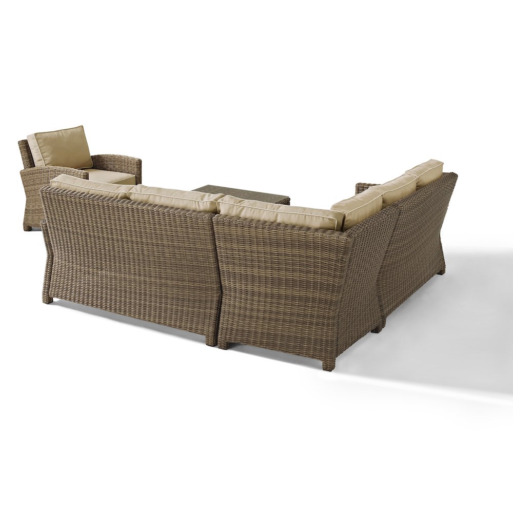 5Pc Outdoor Furniture Set, Right&Left Loveseat, Corner&Arm Chair, Coffee Table. Picture 4