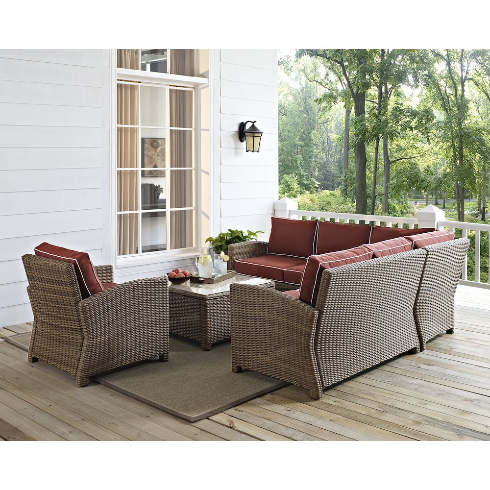 5Pc Outdoor Furniture Set, Right&Left Loveseat, Corner&Arm Chair,Coffee Table. Picture 6