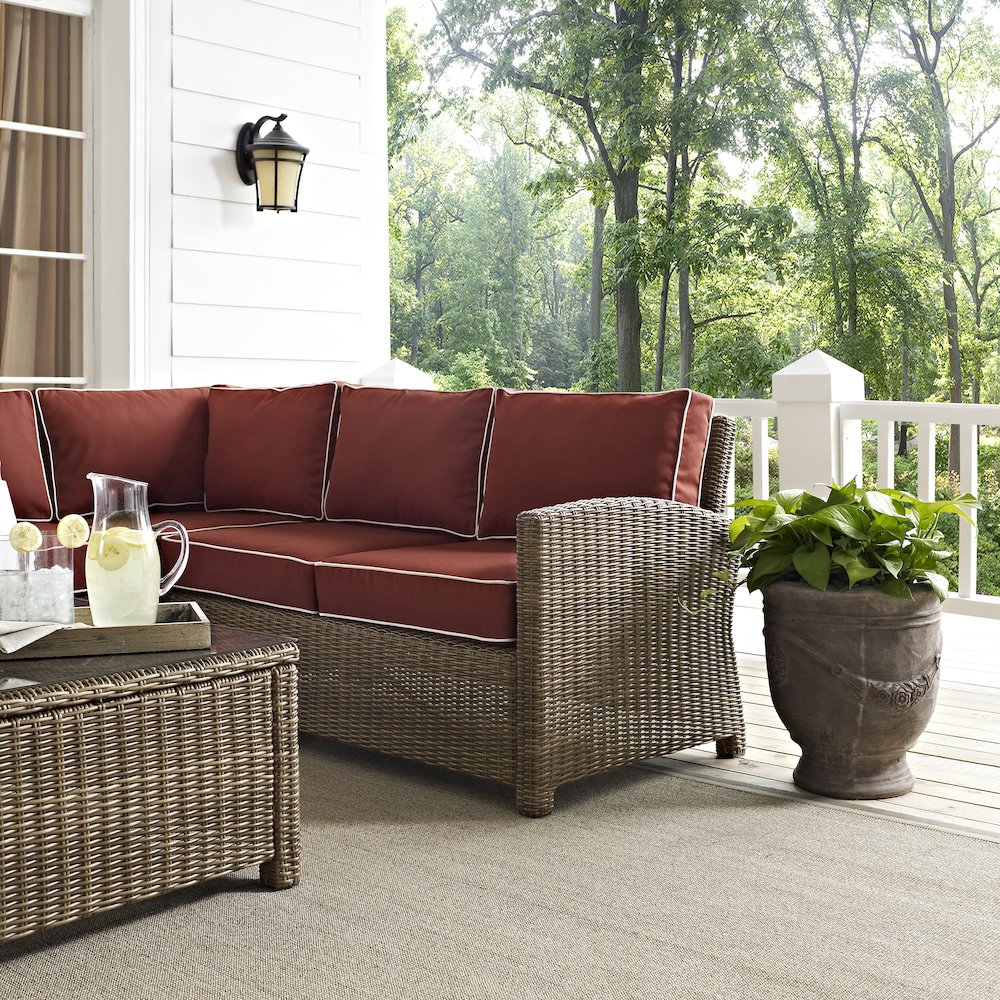 5Pc Outdoor Furniture Set, Right&Left Loveseat, Corner&Arm Chair,Coffee Table. Picture 8
