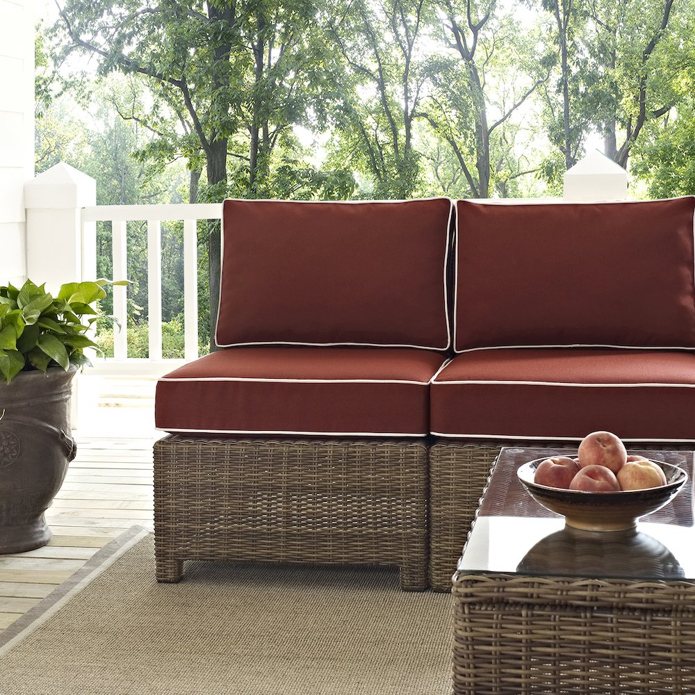 5Pc Outdoor Furniture Set, Right&Left Loveseat, Corner&Arm Chair,Coffee Table. Picture 10
