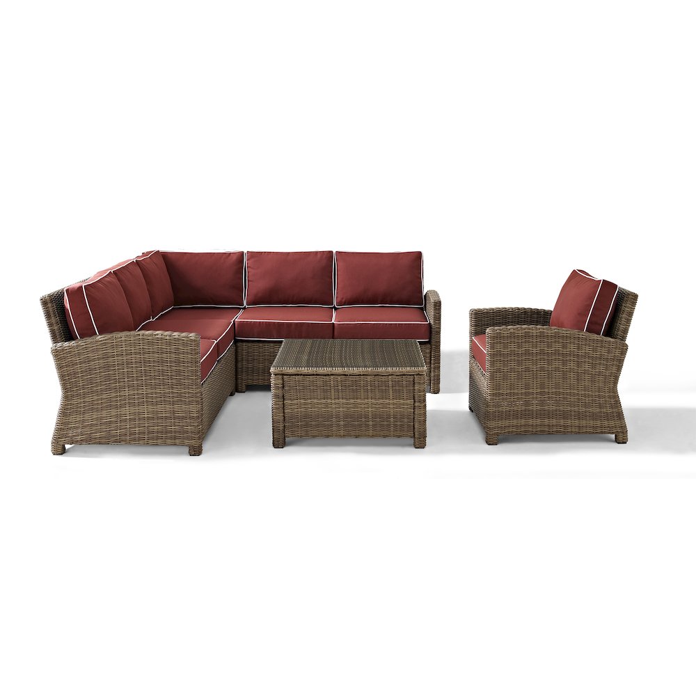 5Pc Outdoor Furniture Set, Right&Left Loveseat, Corner&Arm Chair,Coffee Table. Picture 2