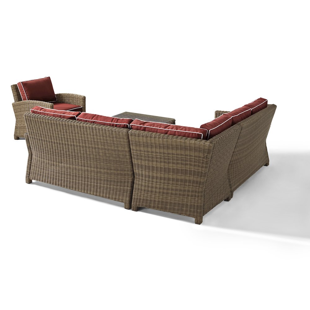 5Pc Outdoor Furniture Set, Right&Left Loveseat, Corner&Arm Chair,Coffee Table. Picture 5