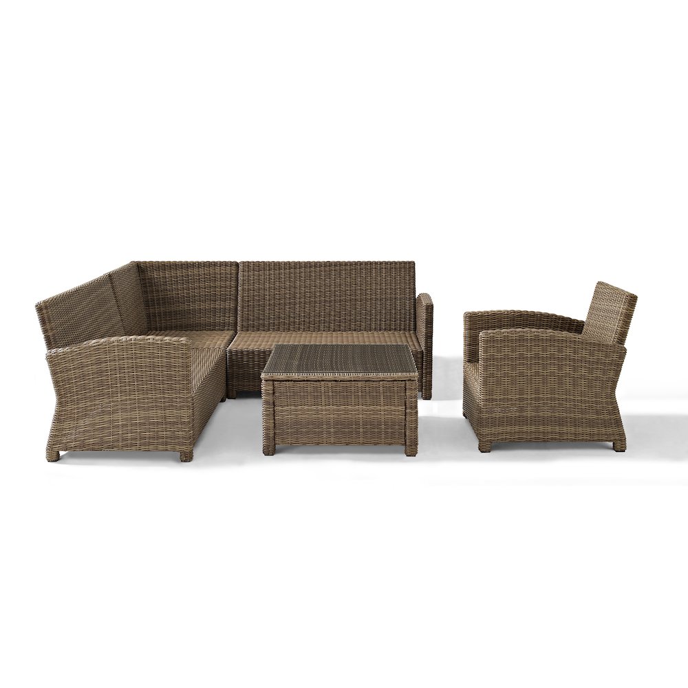 5Pc Outdoor Furniture Set, Right&Left Loveseat, Corner&Arm Chair,Coffee Table. Picture 4