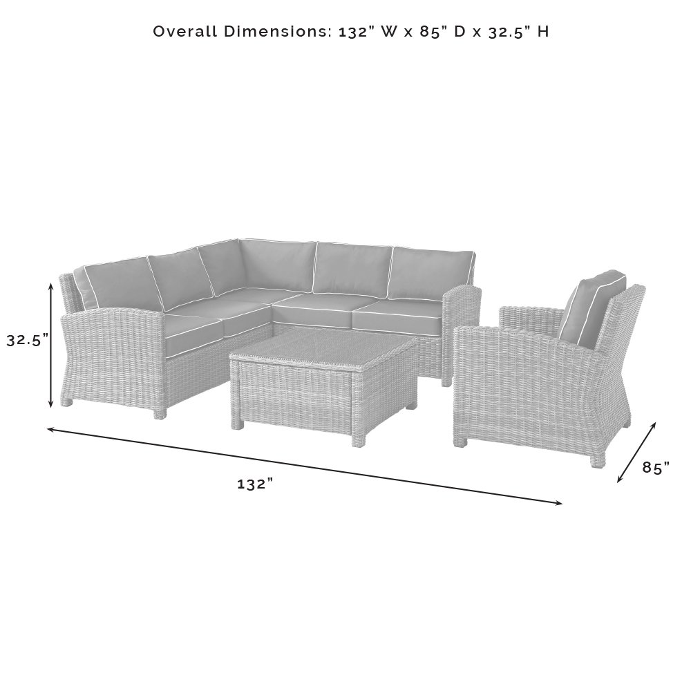 5Pc Outdoor Furniture Set, Right&Left Loveseat, Corner&Arm Chair,Coffee Table. Picture 15