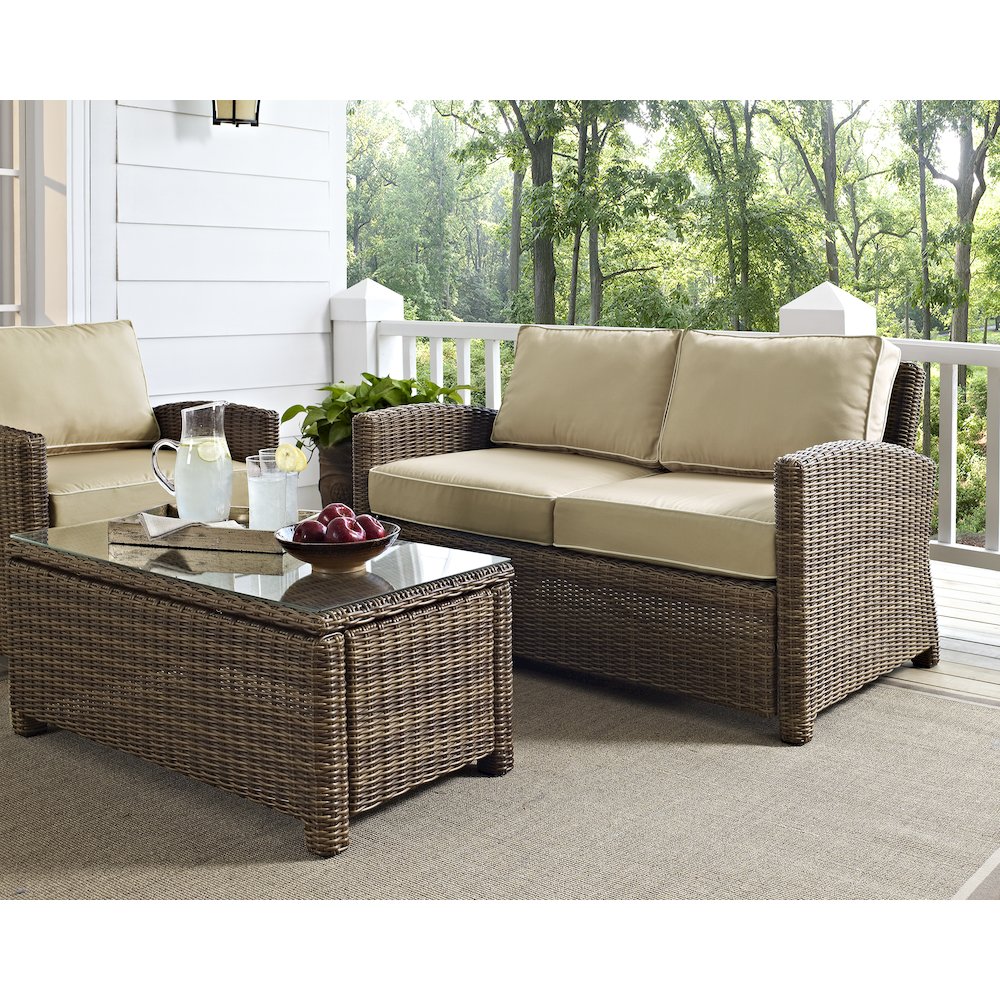 Bradenton Wicker Outdoor Loveseat. Picture 6