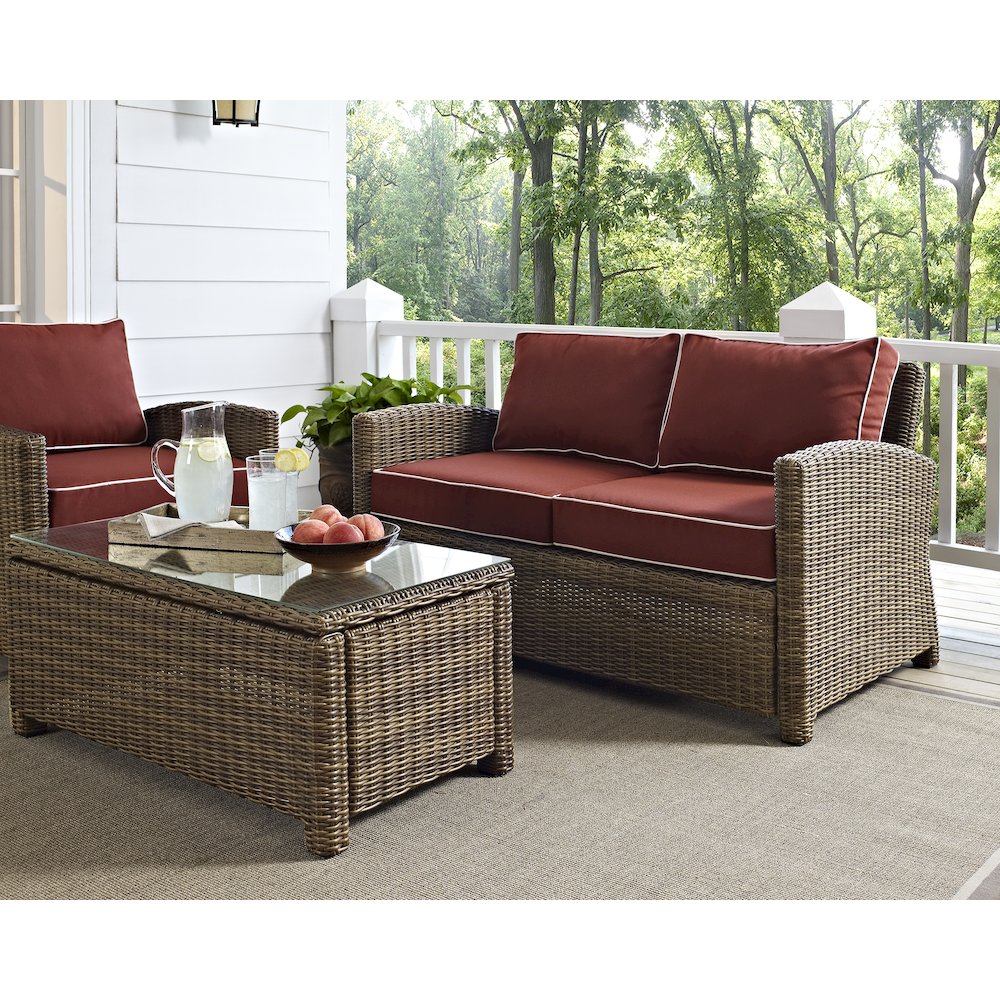Bradenton Wicker Outdoor Loveseat. Picture 5