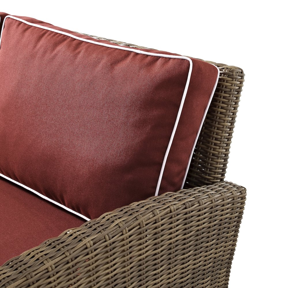 Bradenton 4Pc Outdoor Furniture Set, Loveseat, Coffee Table, 2 Arm Chairs. Picture 11
