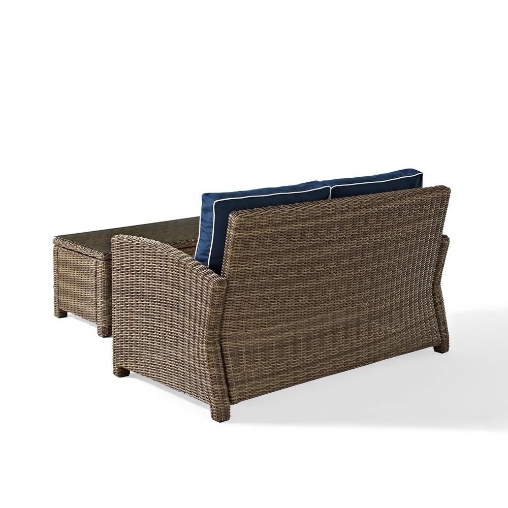 Bradenton 2Pc Wicker Outdoor Loveseat Patio Furniture Set. Picture 13