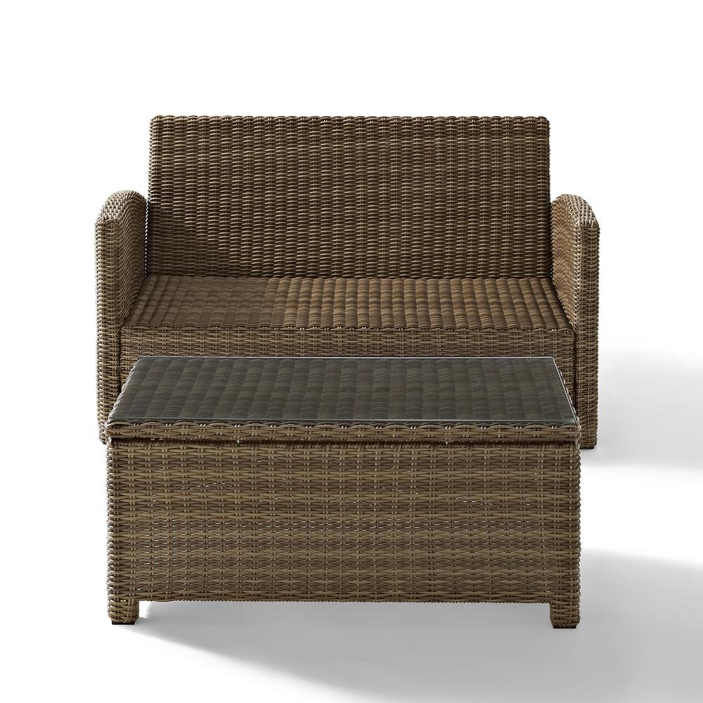 Bradenton 2Pc Wicker Outdoor Loveseat Patio Furniture Set. Picture 14