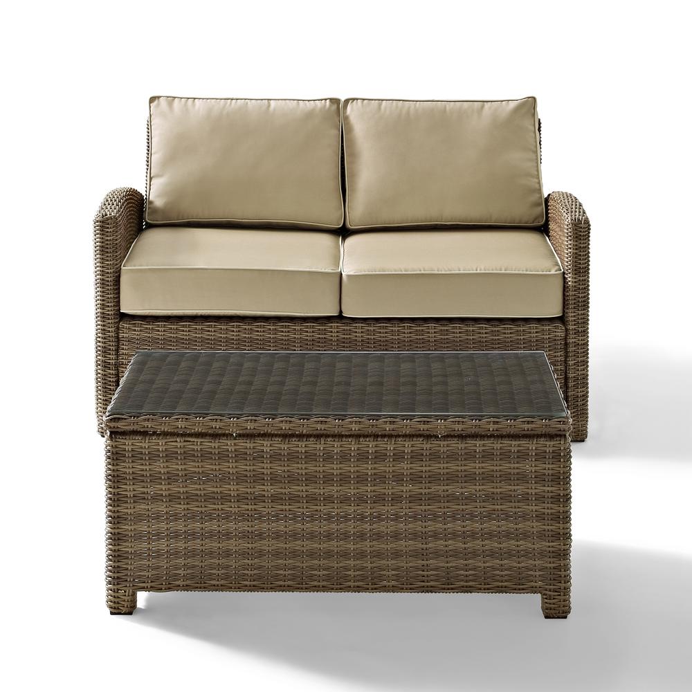 Bradenton 2Pc Wicker Outdoor Loveseat Patio Furniture Set. Picture 10