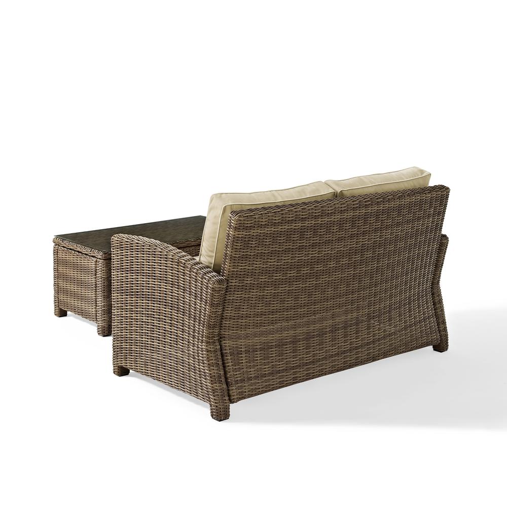 Bradenton 2Pc Wicker Outdoor Loveseat Patio Furniture Set. Picture 11