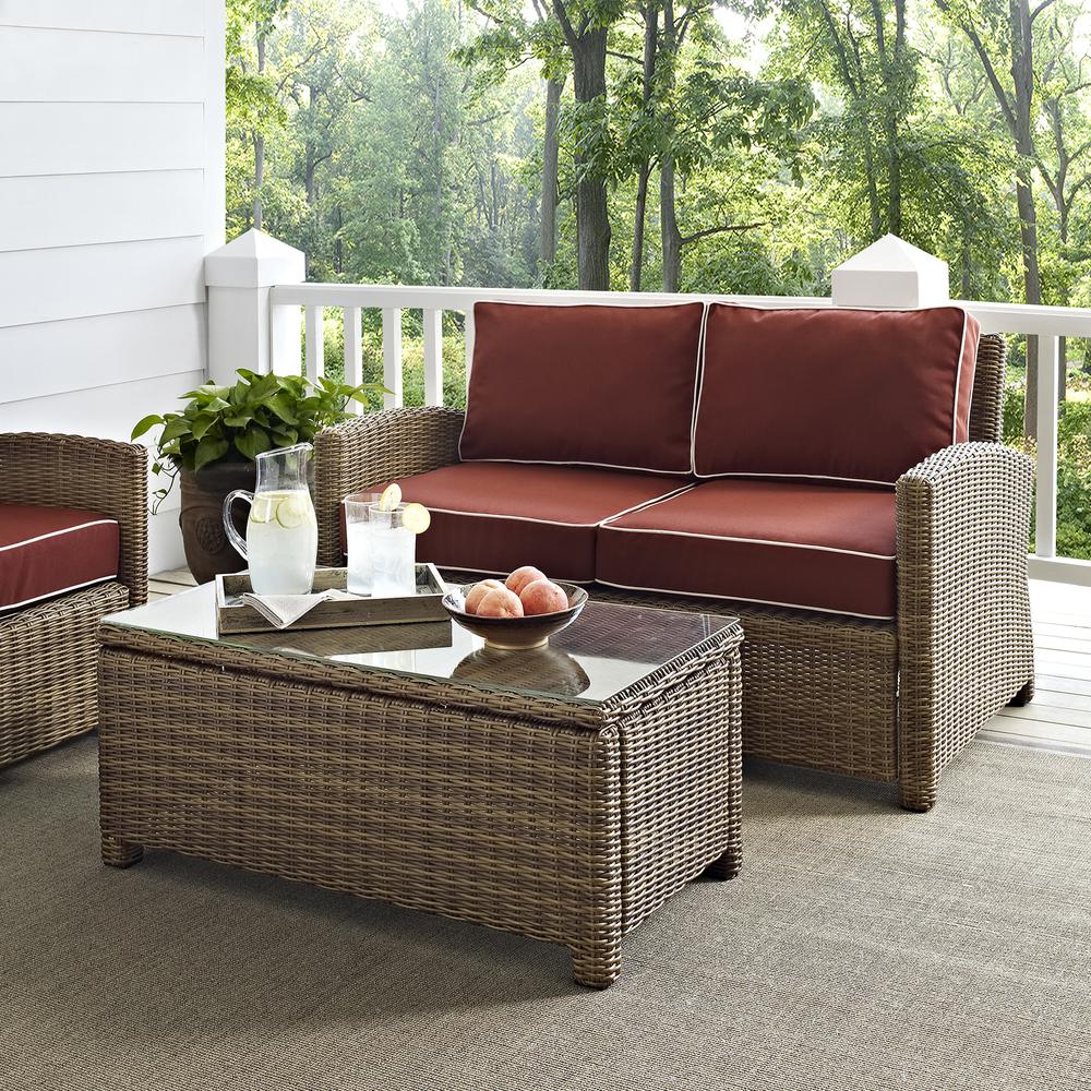 Bradenton 2Pc Outdoor Loveseat Patio Furniture Set, Loveseat & Coffee Table. Picture 9