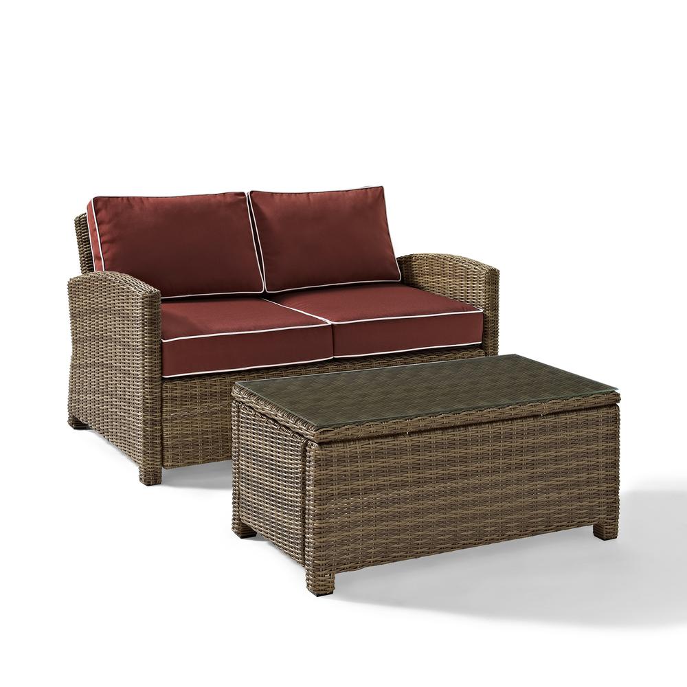Bradenton 2Pc Outdoor Loveseat Patio Furniture Set, Loveseat & Coffee Table. Picture 1
