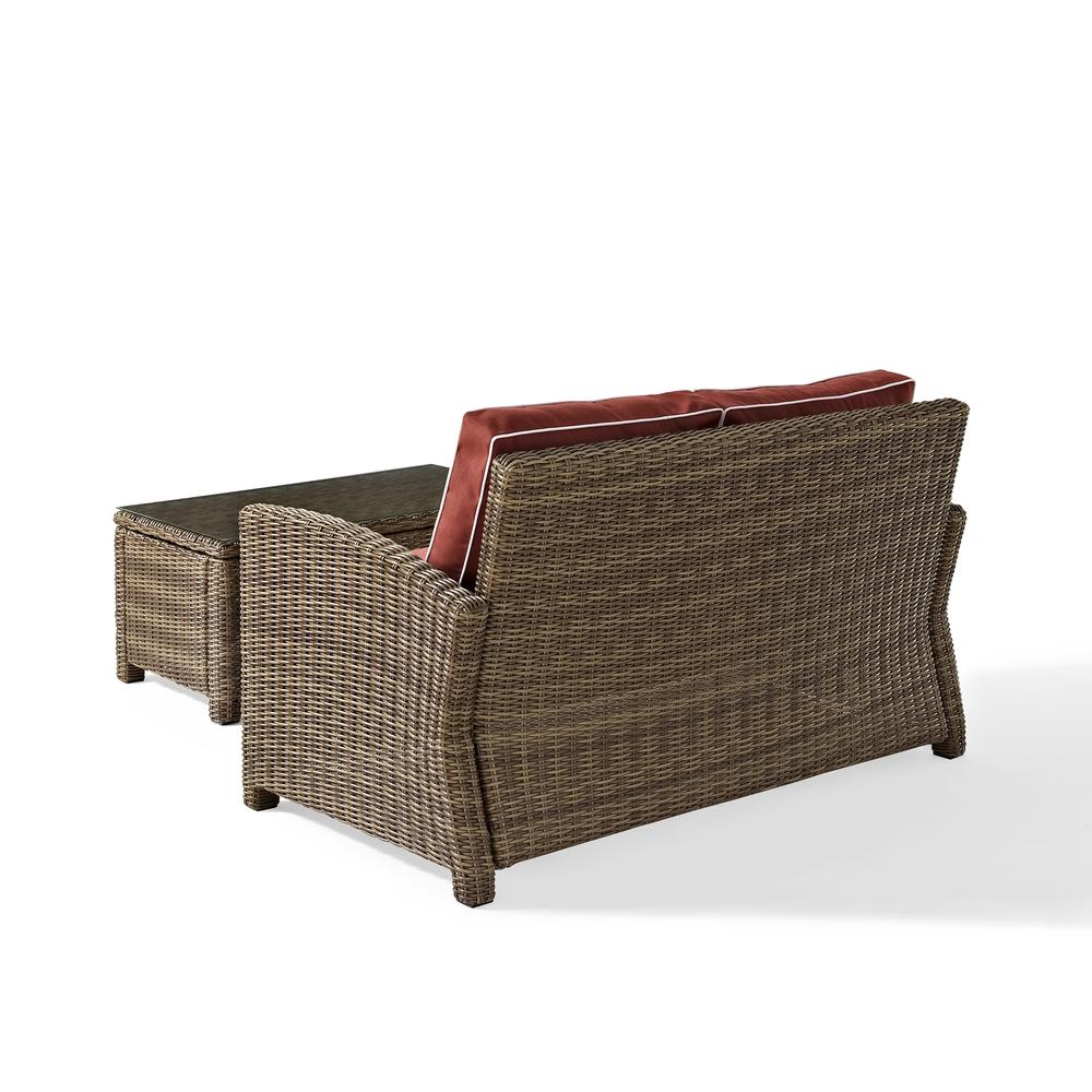 Bradenton 2Pc Outdoor Loveseat Patio Furniture Set, Loveseat & Coffee Table. Picture 11