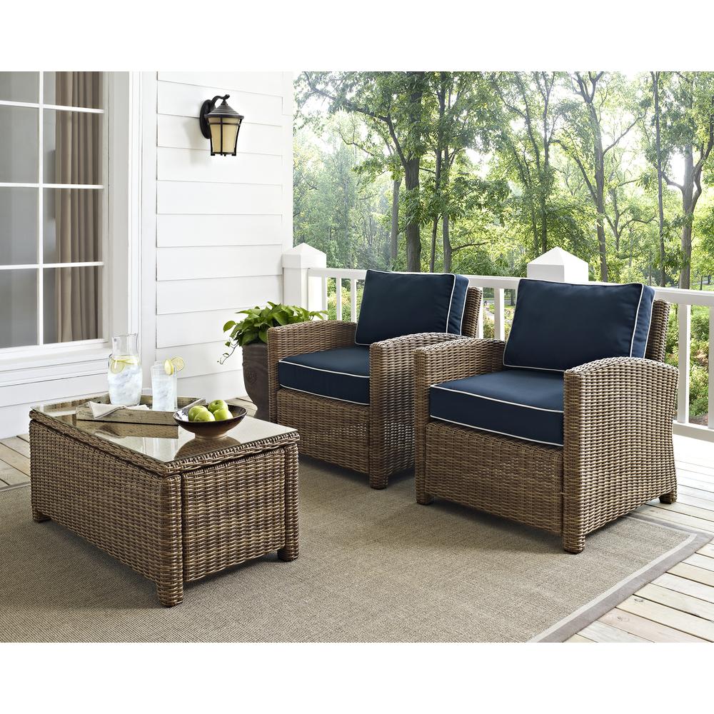 Bradenton 2Pc Wicker Outdoor Chair Set - 2 Armchairs. Picture 5