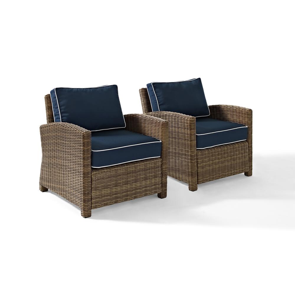 Bradenton 2Pc Wicker Outdoor Chair Set - 2 Armchairs. Picture 1