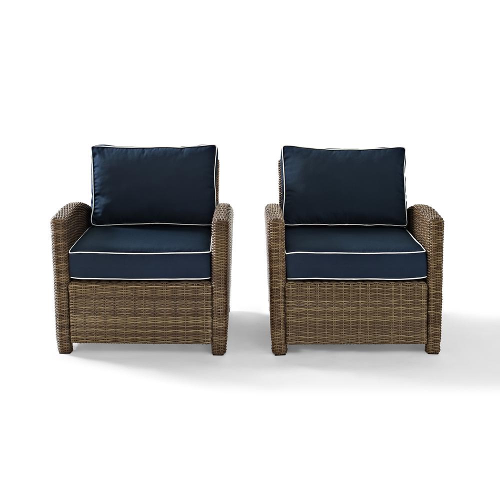 Bradenton 2Pc Wicker Outdoor Chair Set - 2 Armchairs. Picture 2