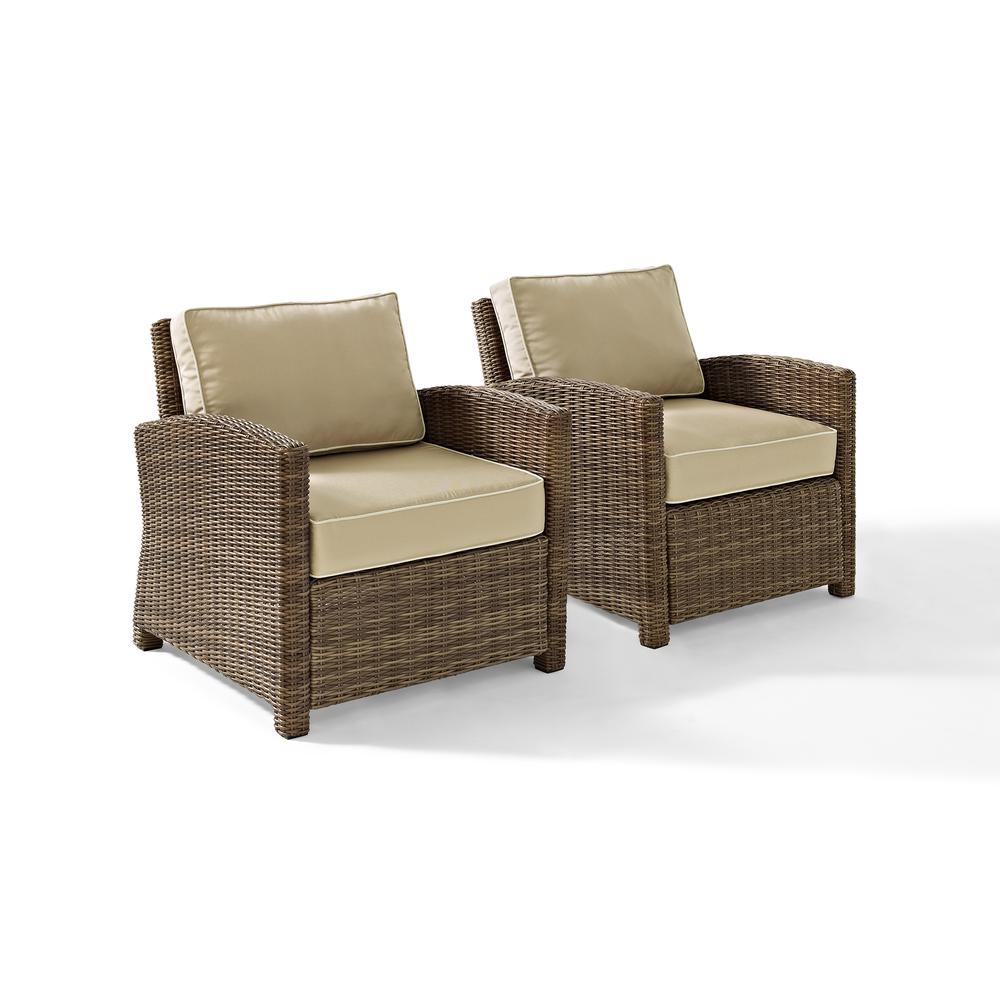 Bradenton 2Pc Wicker Outdoor Chair Set - 2 Armchairs. Picture 1