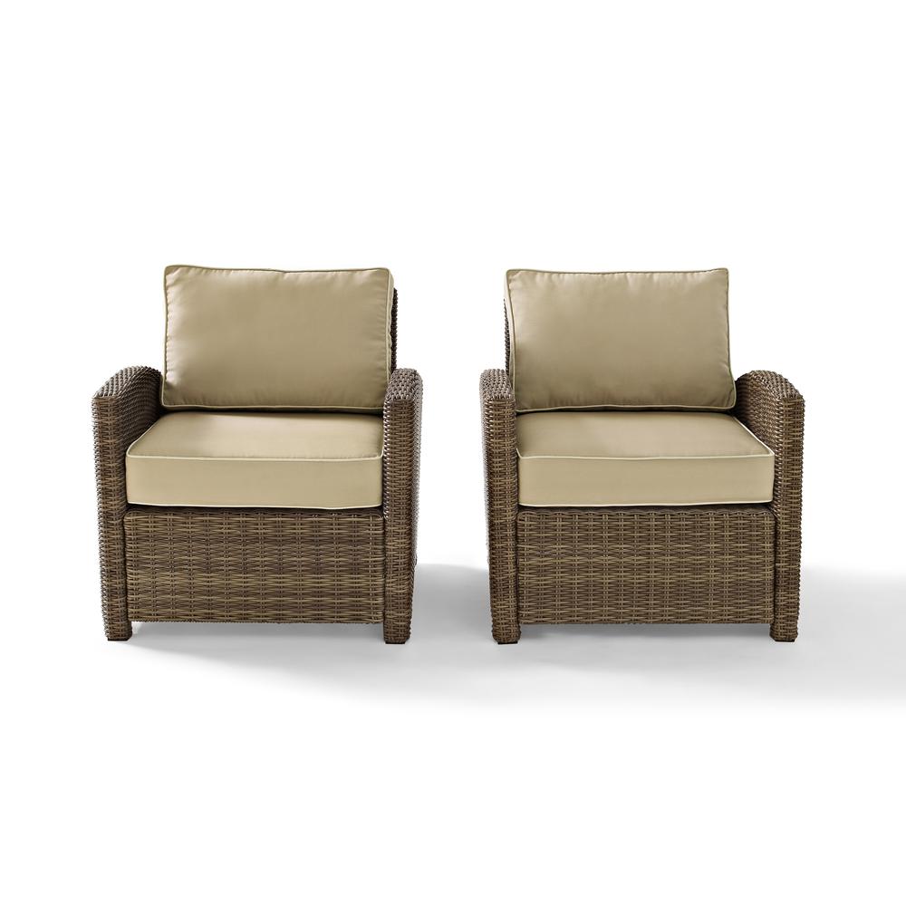 Bradenton 2Pc Wicker Outdoor Chair Set - 2 Armchairs. Picture 2