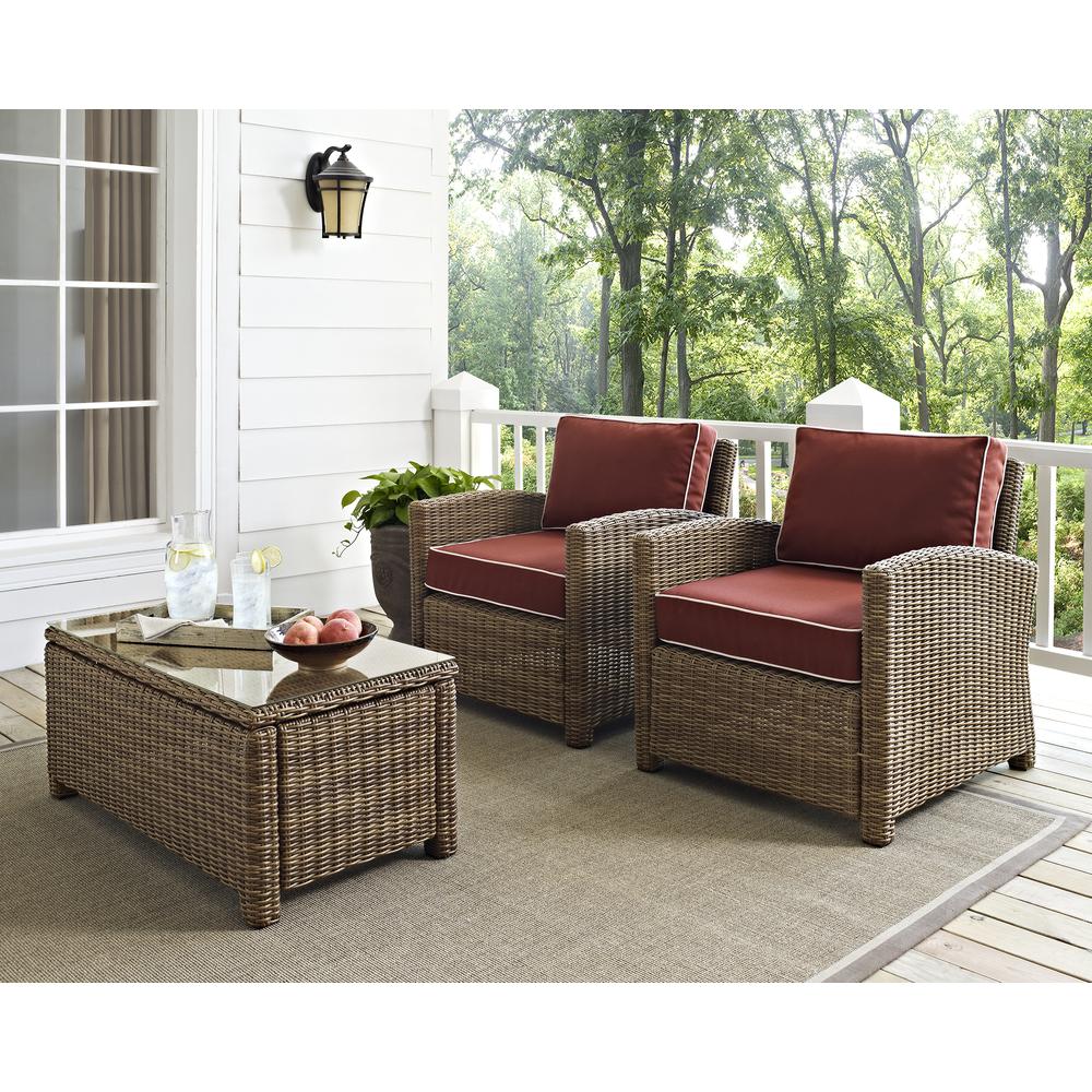 Bradenton 2Pc Wicker Outdoor Chair Set - 2 Armchairs. Picture 2