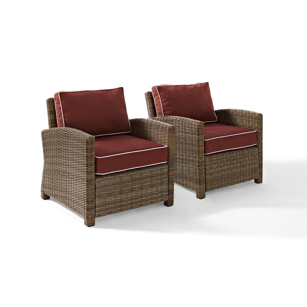 Bradenton 2Pc Wicker Outdoor Chair Set - 2 Armchairs. Picture 1