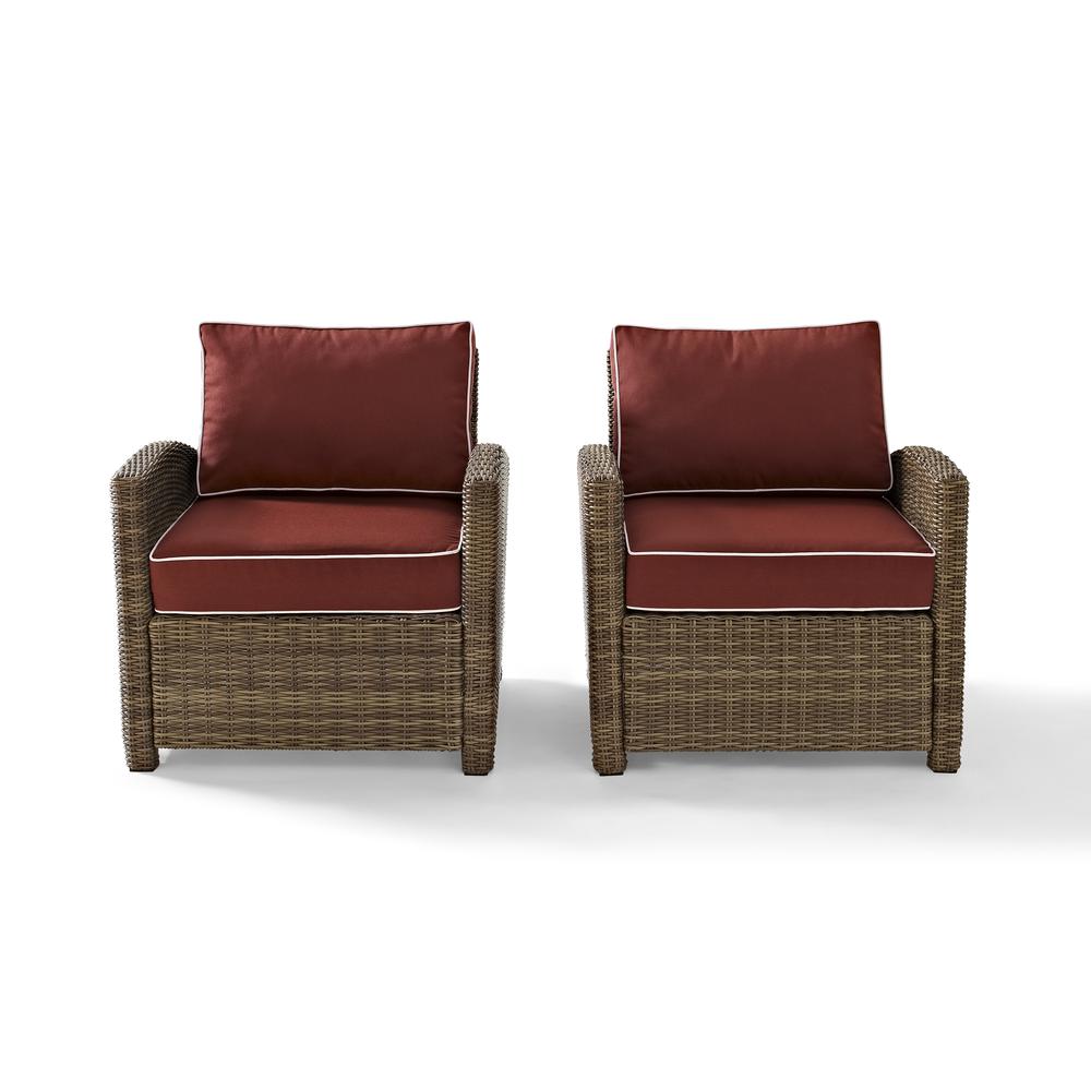Bradenton 2Pc Wicker Outdoor Chair Set - 2 Armchairs. Picture 3