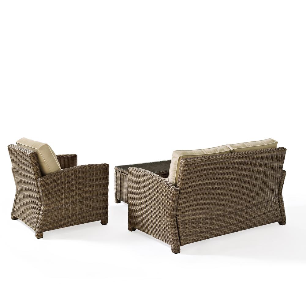 Bradenton 3Pc Outdoor Loveseat Furniture Set, Loveseat, Arm Chair, Coffee Table. Picture 15