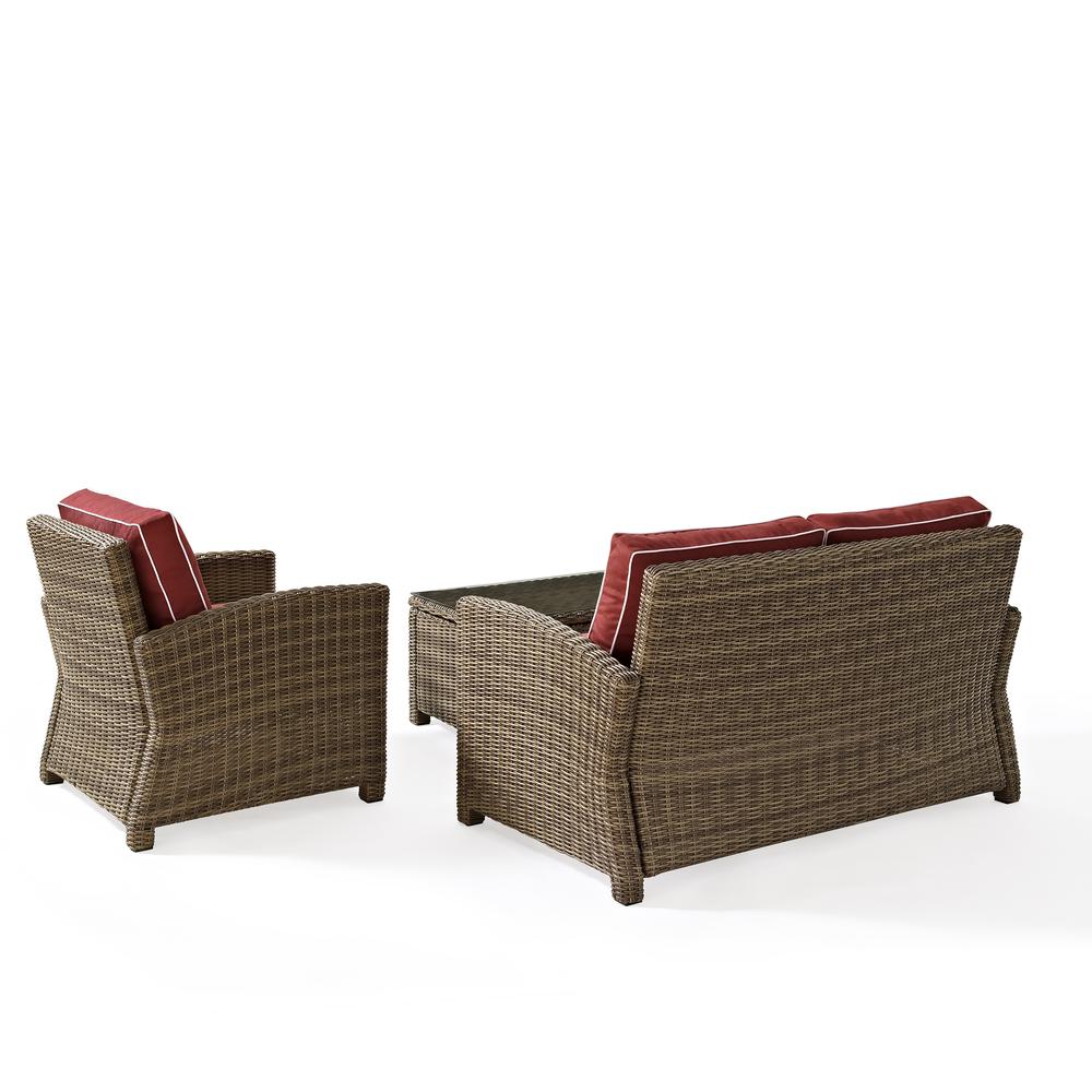 Bradenton 3Pc Outdoor Loveseat Furniture Set, Loveseat, Arm Chair, Coffee Table. Picture 15