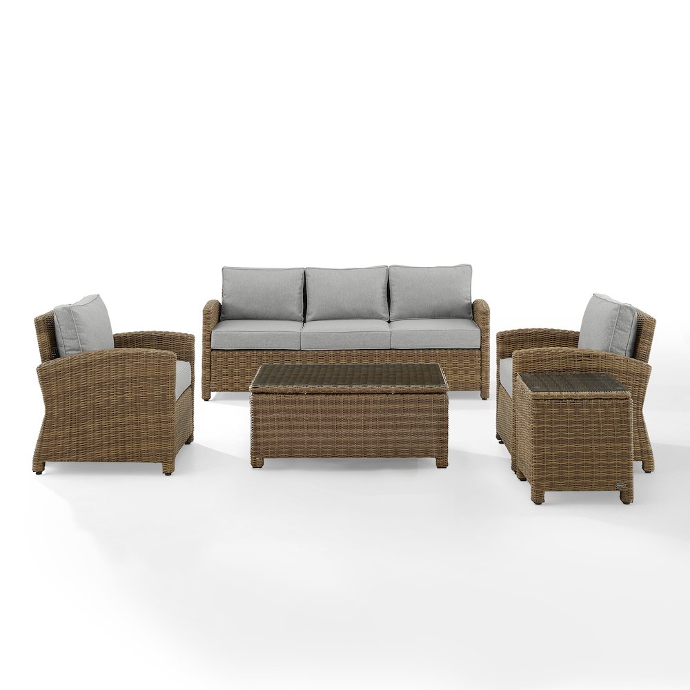 5Pc Outdoor Sofa Furniture Set, Sofa, Side Table, Coffee Table, & 2 Armchairs. Picture 2