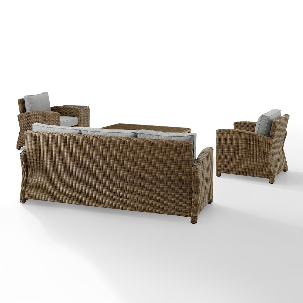 5Pc Outdoor Sofa Furniture Set, Sofa, Side Table, Coffee Table, & 2 Armchairs. Picture 6