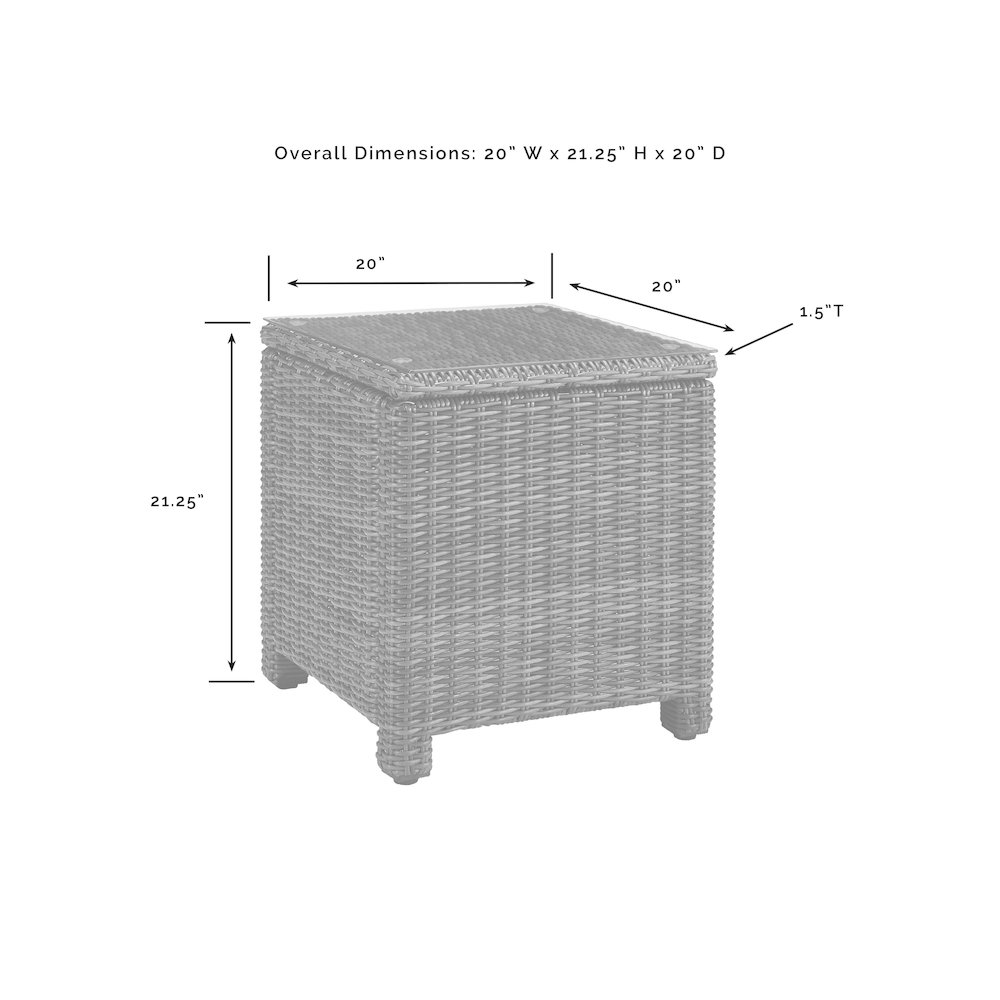 Bradenton 3Pc Wicker Outdoor Chair Set - Side Table & 2 Armchairs. Picture 11
