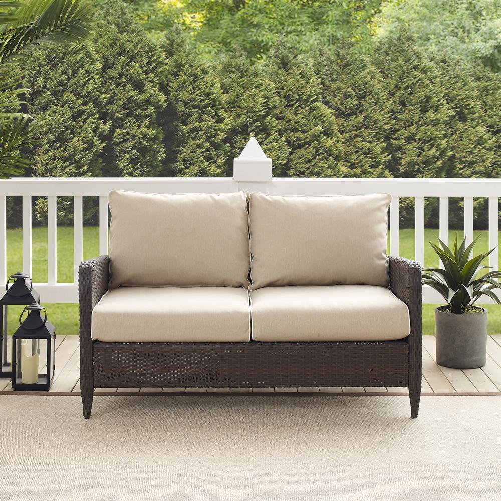 Kiawah Wicker Outdoor Loveseat. Picture 3