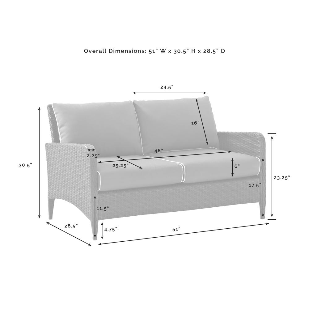 Kiawah Wicker Outdoor Loveseat. Picture 11