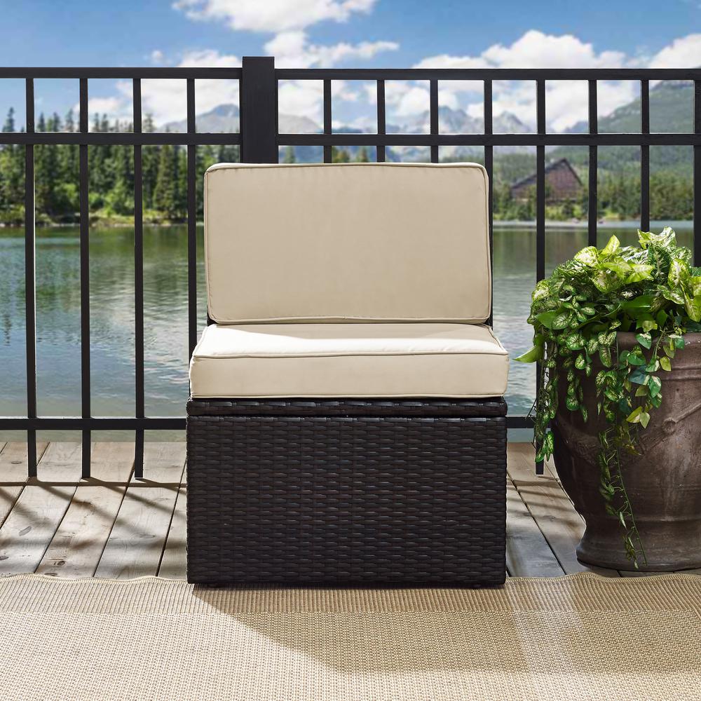 Palm Harbor Wicker Armless Outdoor Sectional Chair. Picture 3
