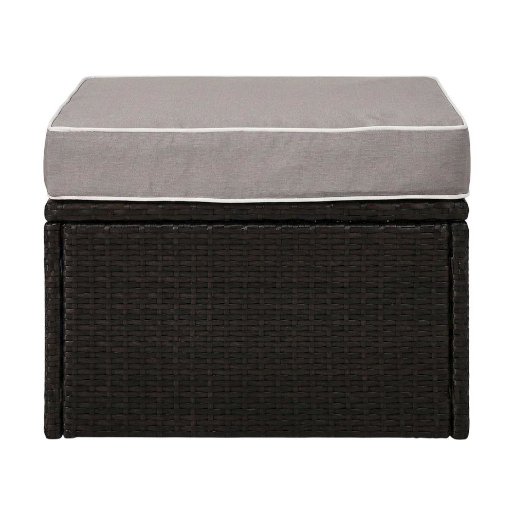 Wicker Ottoman with Brown Finish for Outdoor Living Durable Seat Rugged Design. Picture 5