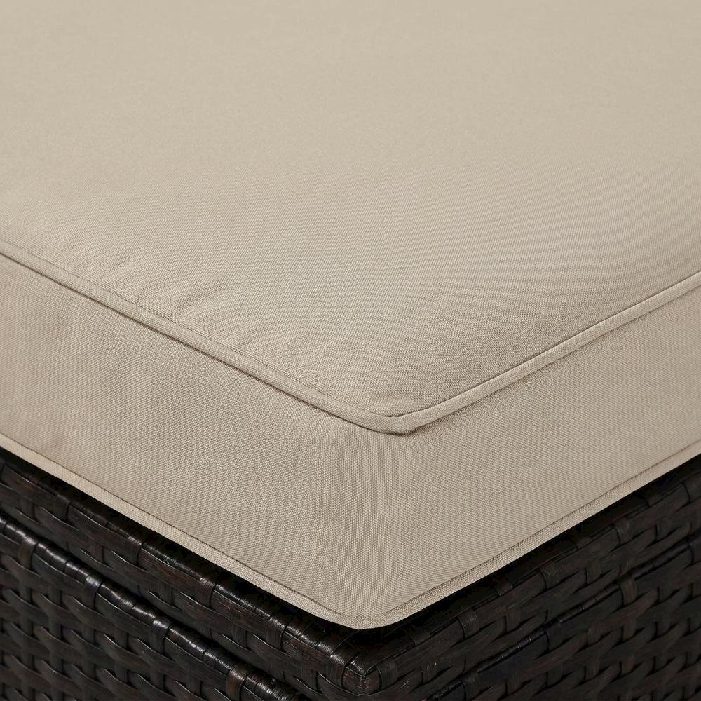Brown Wicker Ottoman for Outdoor Seating with Lightweight Design. Picture 6