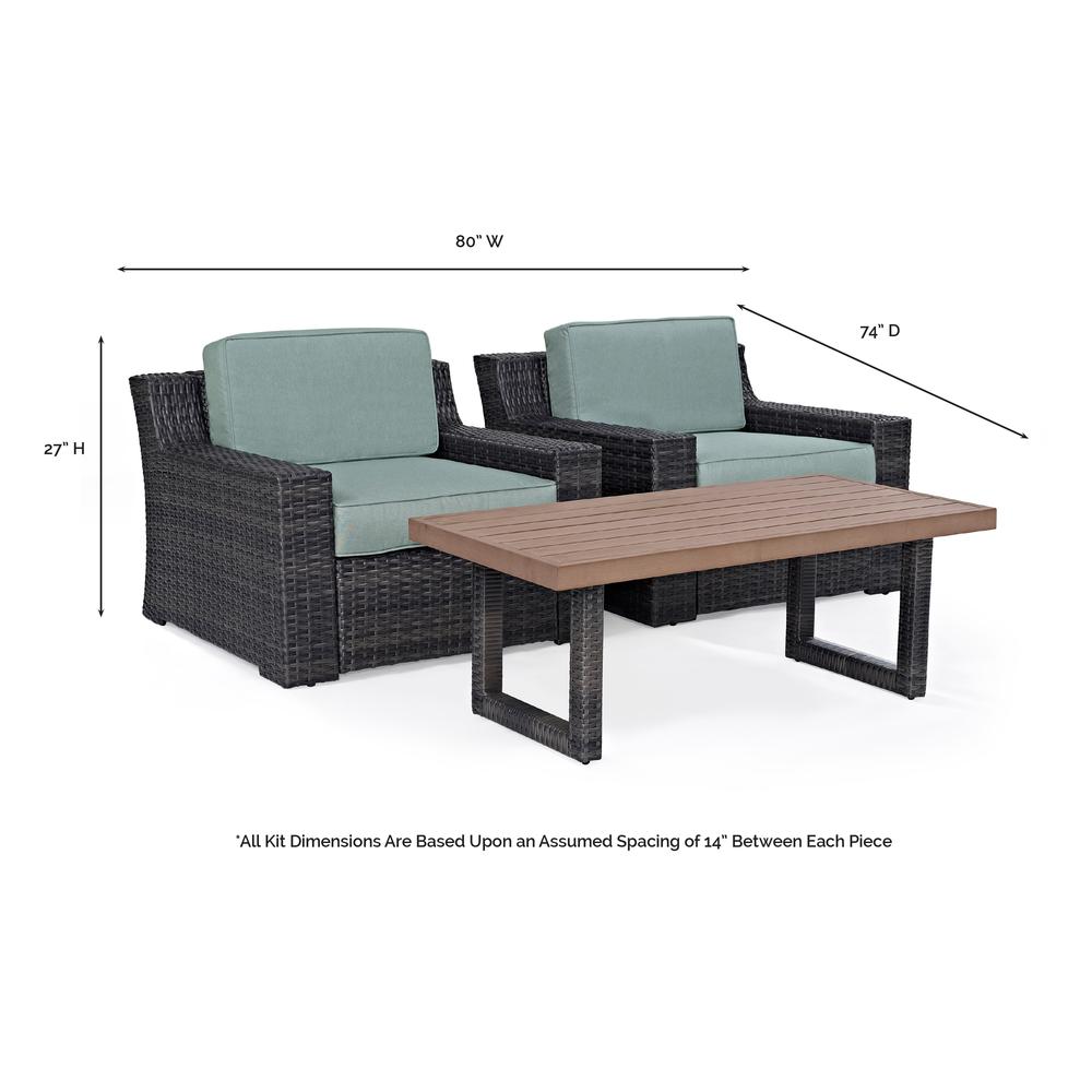 Beaufort 3Pc Wicker Outdoor Chair Set. Picture 1