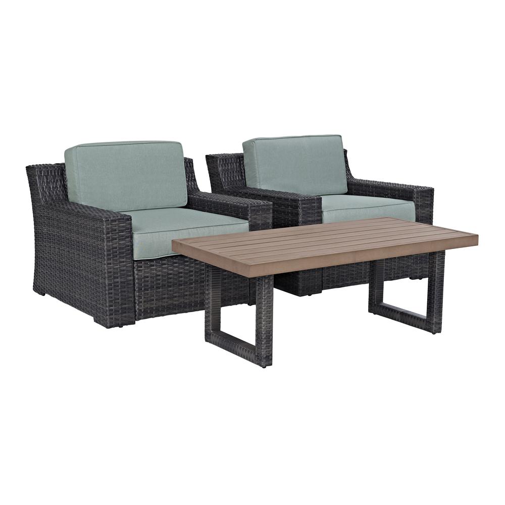 Beaufort 3Pc Wicker Outdoor Chair Set. Picture 4