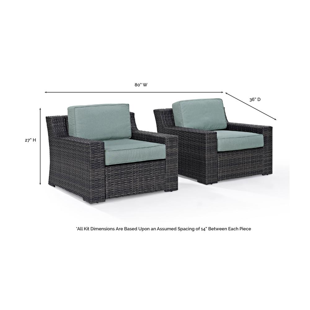 Beaufort 2Pc Wicker Outdoor Chair Set. Picture 1