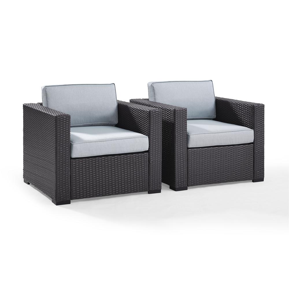 Biscayne 2Pc Outdoor Wicker Chair Set Mist/Brown - 2 Chairs. Picture 1