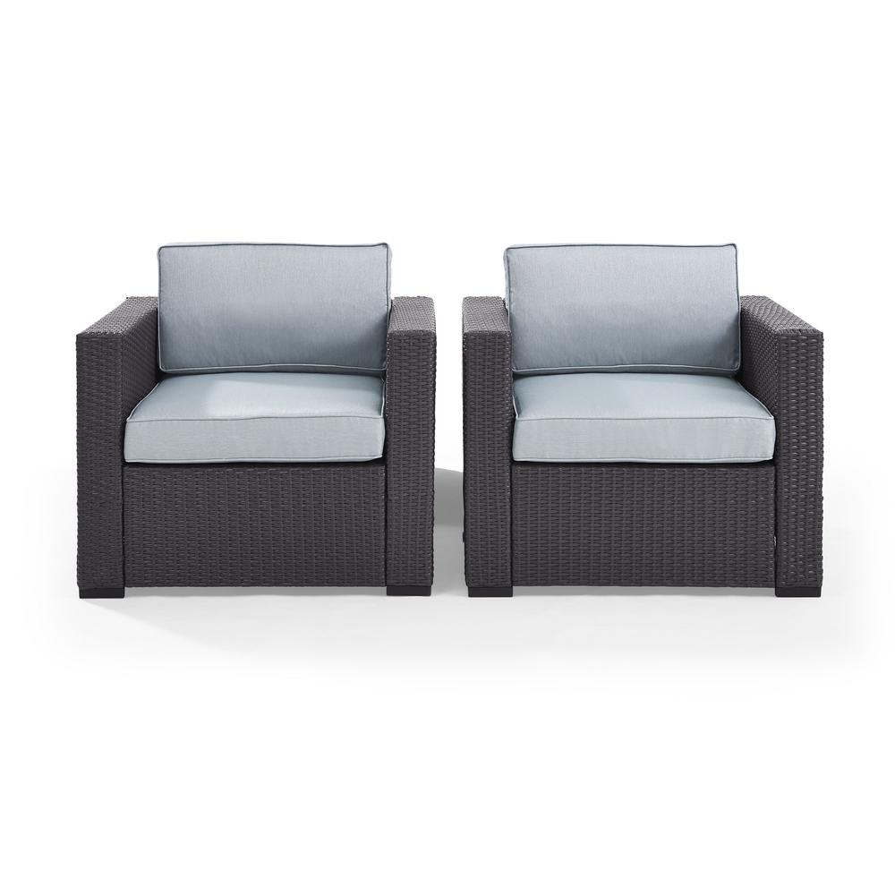 Biscayne 2Pc Outdoor Wicker Chair Set Mist/Brown - 2 Chairs. Picture 3