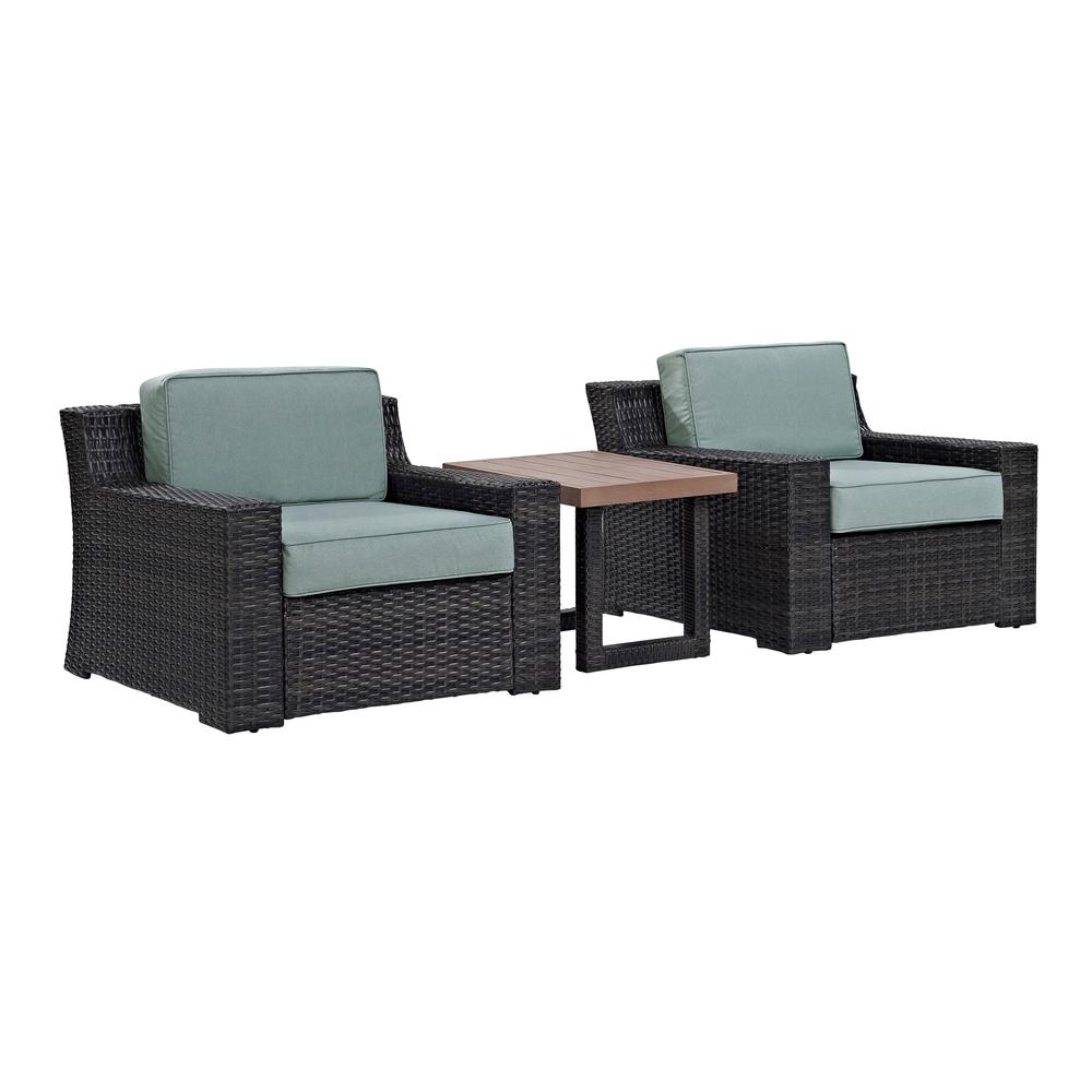 Beaufort 3Pc Wicker Outdoor Chair Set - Side Table & 2 Chairs. Picture 1