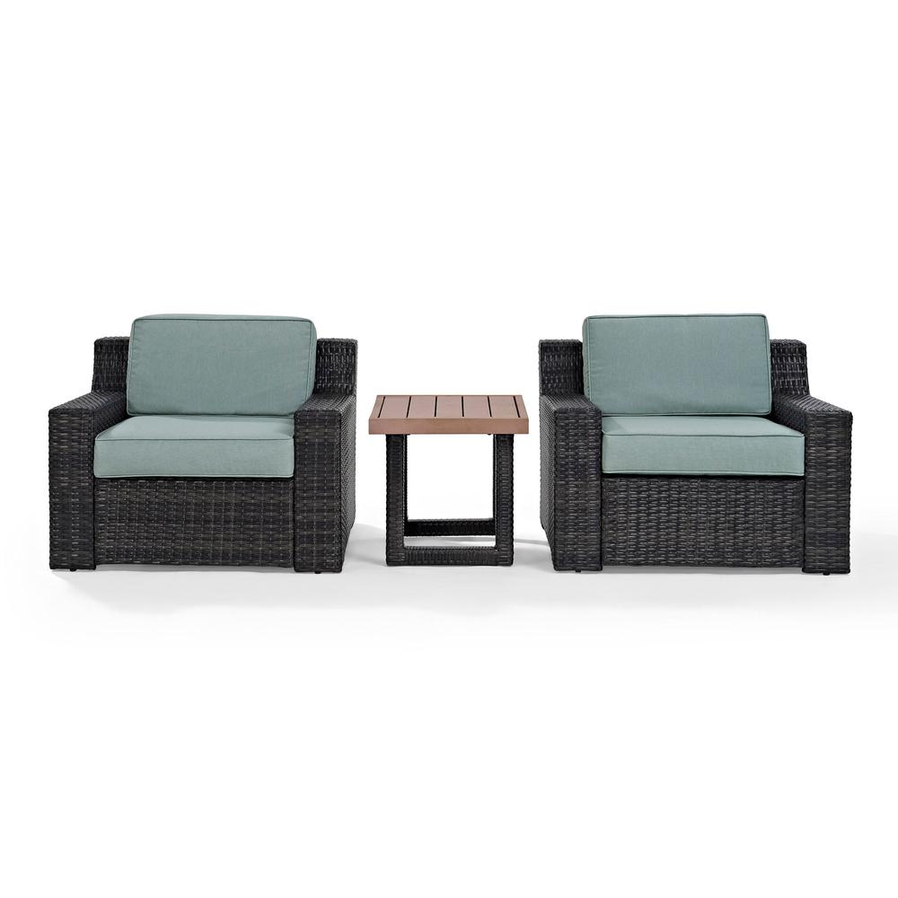 Beaufort 3Pc Wicker Outdoor Chair Set - Side Table & 2 Chairs. Picture 2