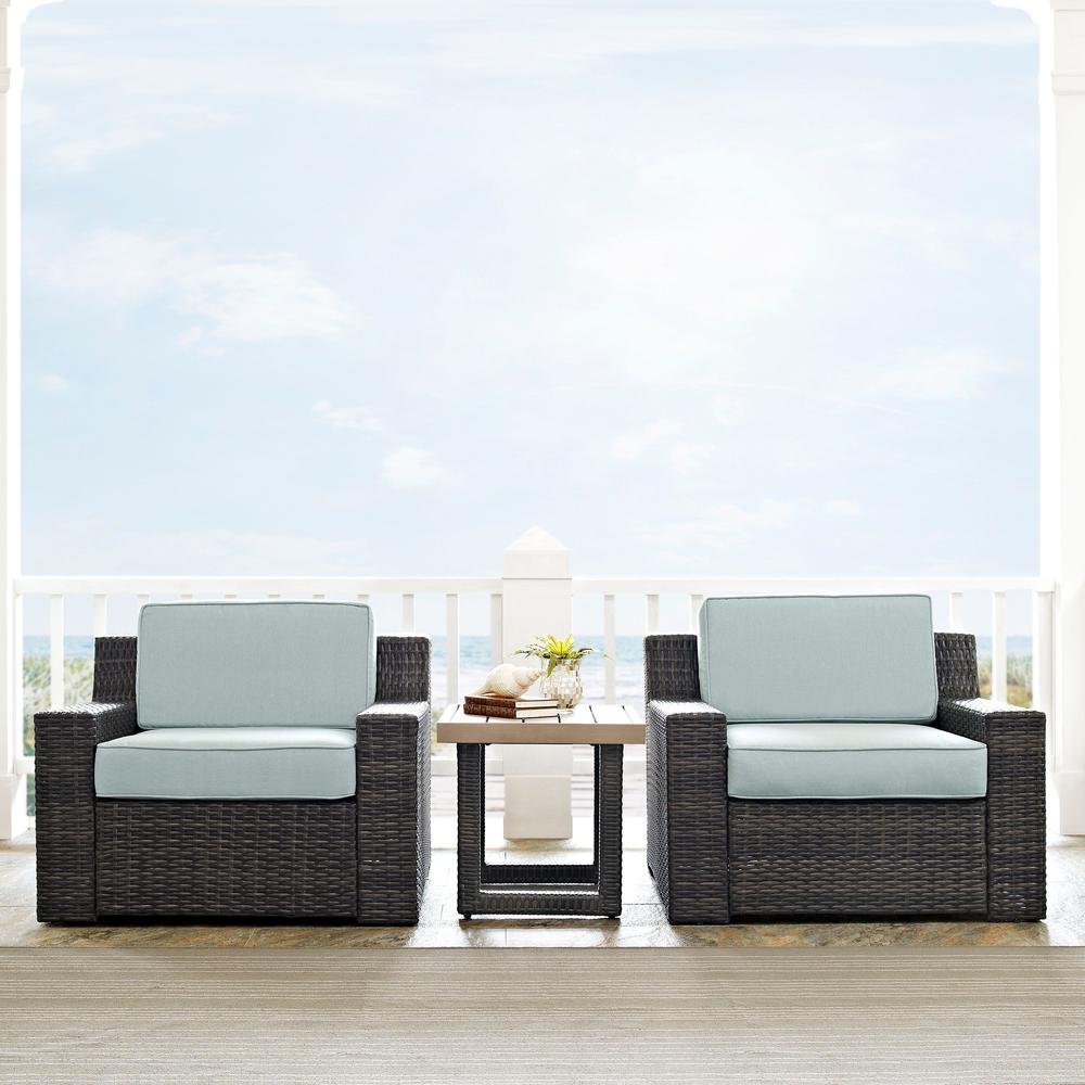Beaufort 3Pc Wicker Outdoor Chair Set - Side Table & 2 Chairs. Picture 4