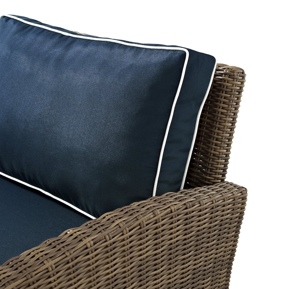 3Pc Outdoor Loveseat Set W/ Fire Table, Loveseat, Armchair, & Tucson Fire Table. Picture 13