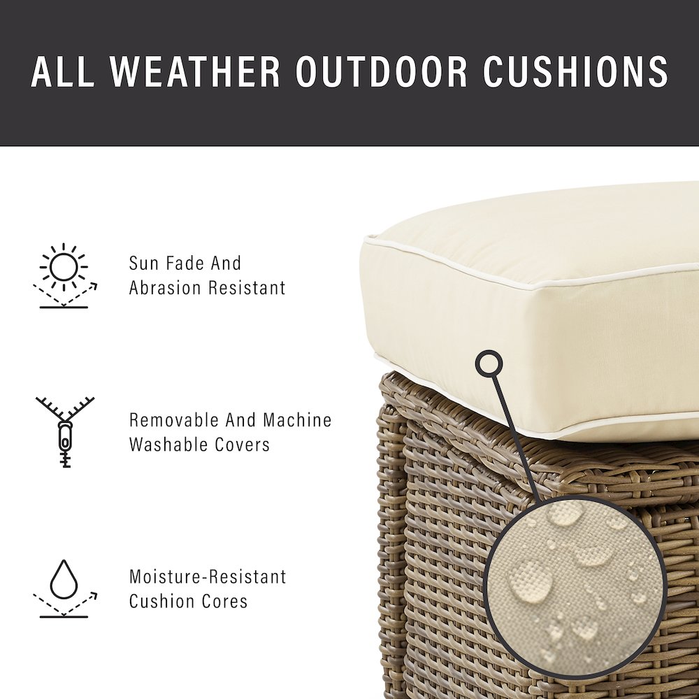 3Pc Outdoor Loveseat Set W/ Fire Table, Loveseat, Armchair, & Tucson Fire Table. Picture 5