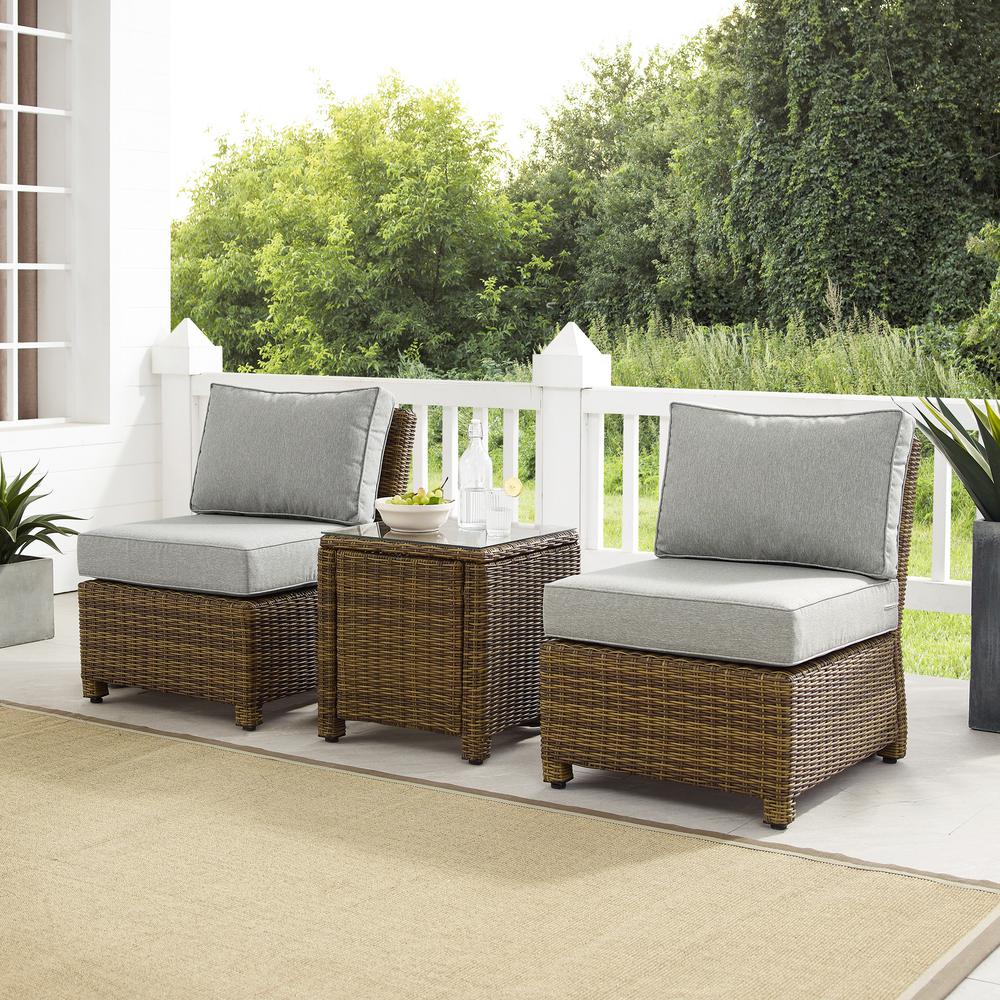 Bradenton 3Pc Armless Wicker Outdoor Chair Set. Picture 6