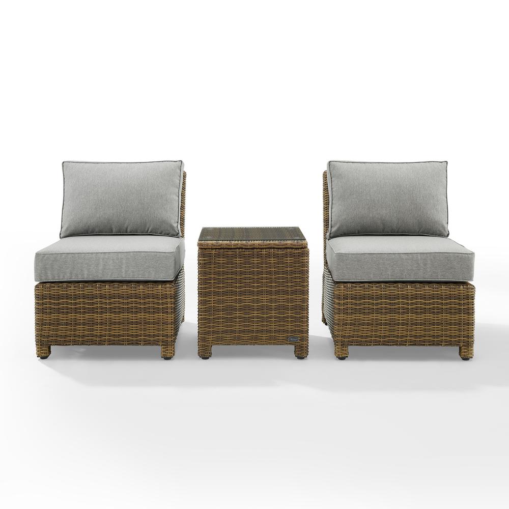 Bradenton 3Pc Armless Wicker Outdoor Chair Set. Picture 2