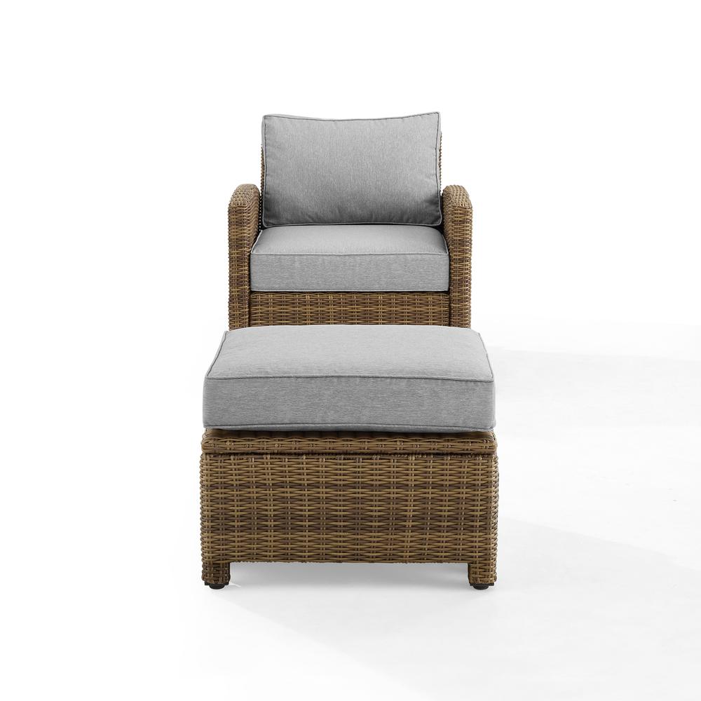 Bradenton 2Pc Wicker Outdoor Chair Set - Armchair & Ottoman. Picture 4